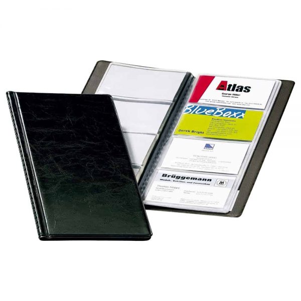 Clasor pentru carti de vizita Durable Visifix 96, negru, 12 file, 253x115mm, coperti PVC