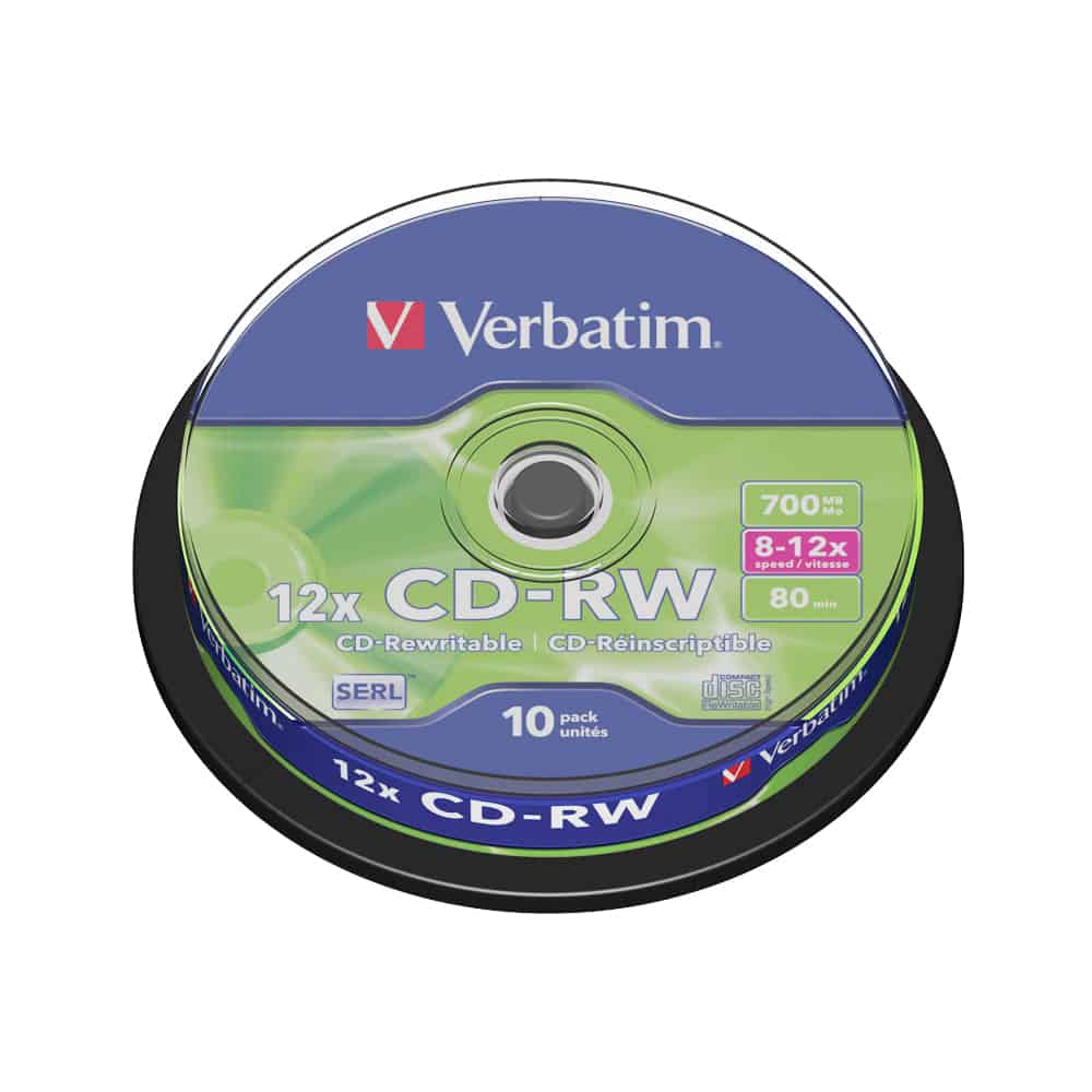 CD-RW Verbatim 12x, 700 MB, 10 bucati/spindle
