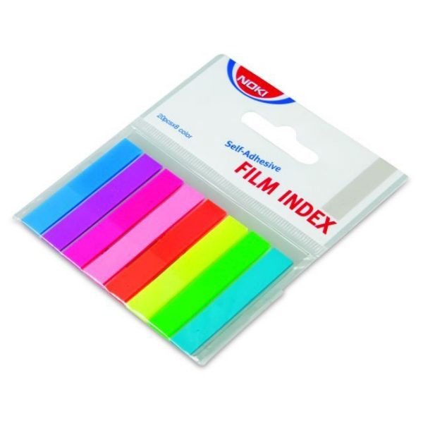 Index adeziv plastic 8x45mm, 8 culori/set, Noki
