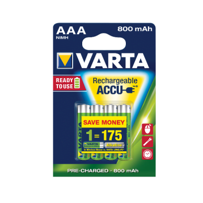 Acumulatori Varta HR03, AAA, 1000 mAh, 4 bucati/set