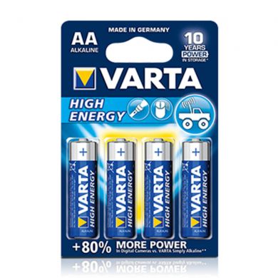 Baterii alcaline VARTA High Energy LR6/AA, 4 buc/set