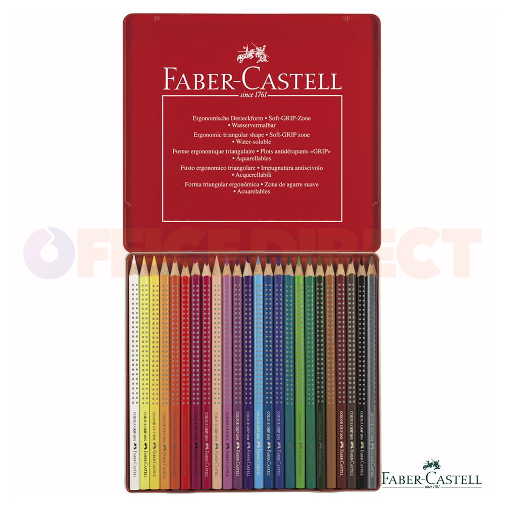 Creioane colorate cerate triunghiulare 12 culori/set FABER-CASTELL