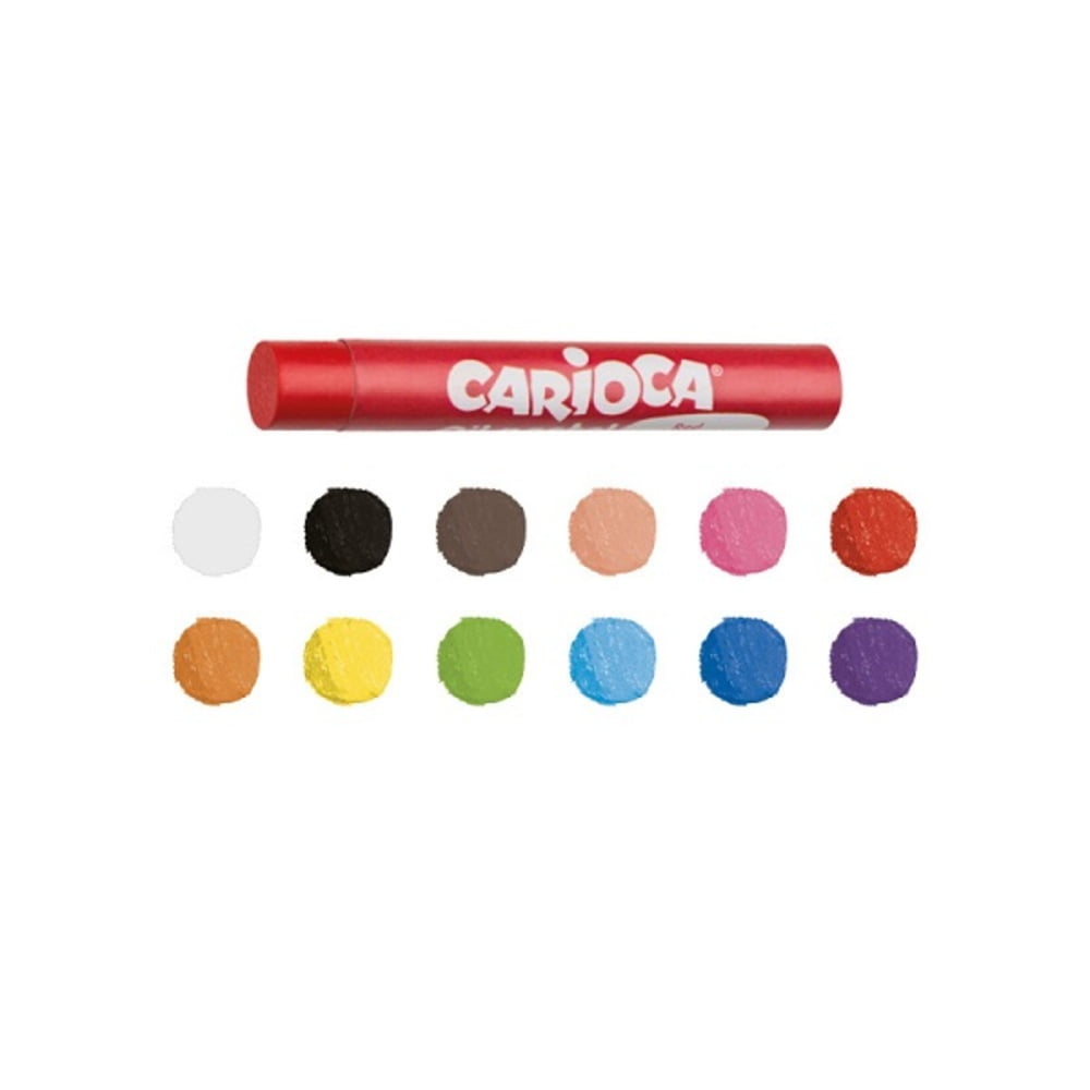 Creioane cerate rotunde, D-10mm, 12 culori/cutie, CARIOCA Oil Pastel Crayons Maxi