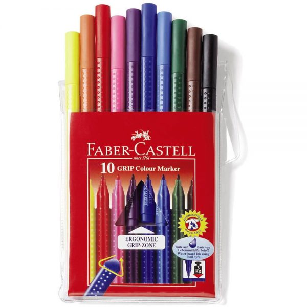 Carioci 10 culori/set Faber-Castell grip