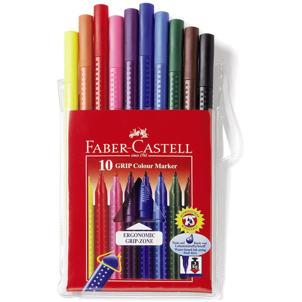 Carioci 10 culori/set Faber-Castell grip