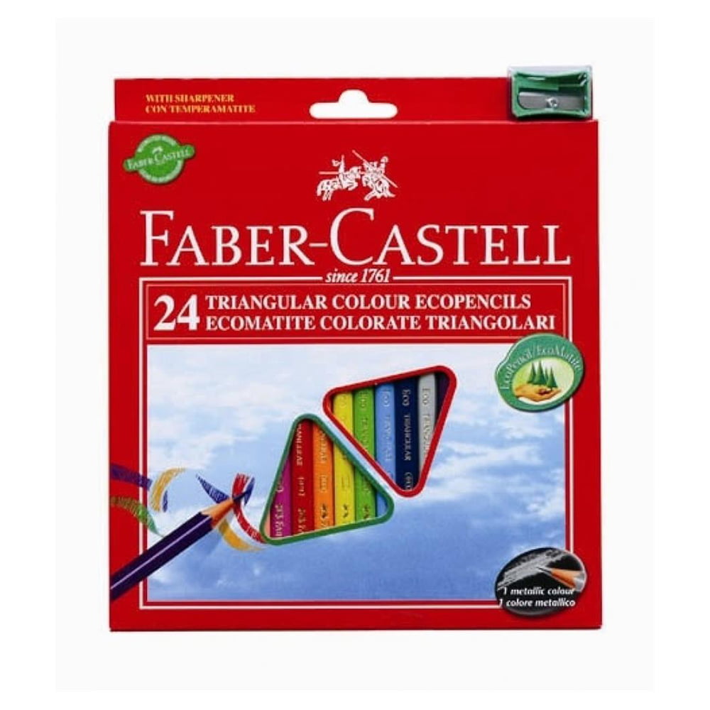 Creioane colorate triunghiulare 24 buc/set FABER-CASTELL