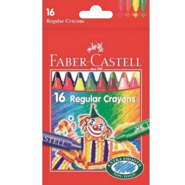 Creioane colorate cerate 16 culori/set FABER-CASTELL Clown