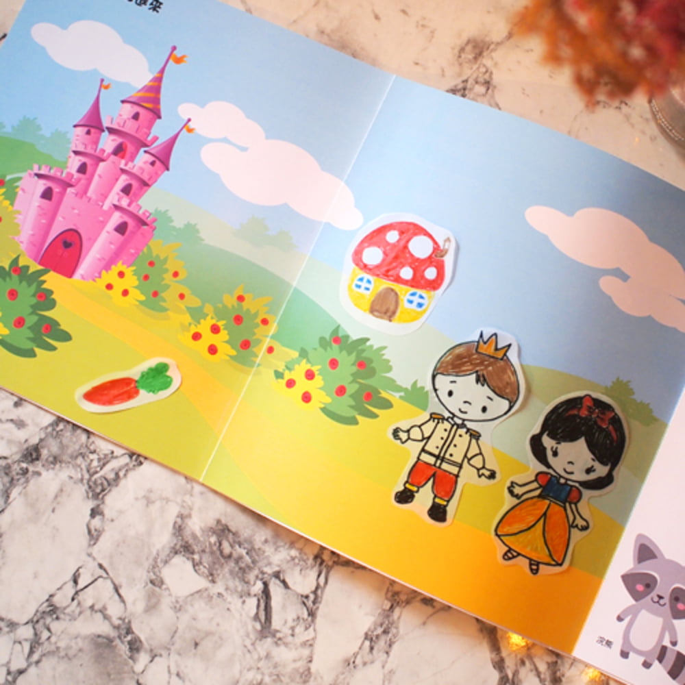 Carte de colorat educativa Stick"n Tracing Work Book - My Fairy Tale
