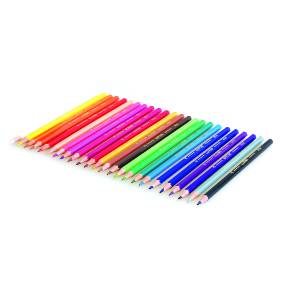 Creioane colorate, cutie carton, 24 culori/set, ALPINO