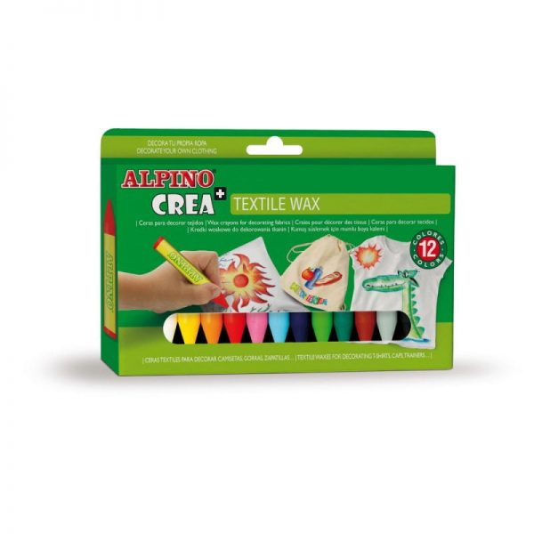 Set ALPINO Crea + TEXTILE - creioane cerate