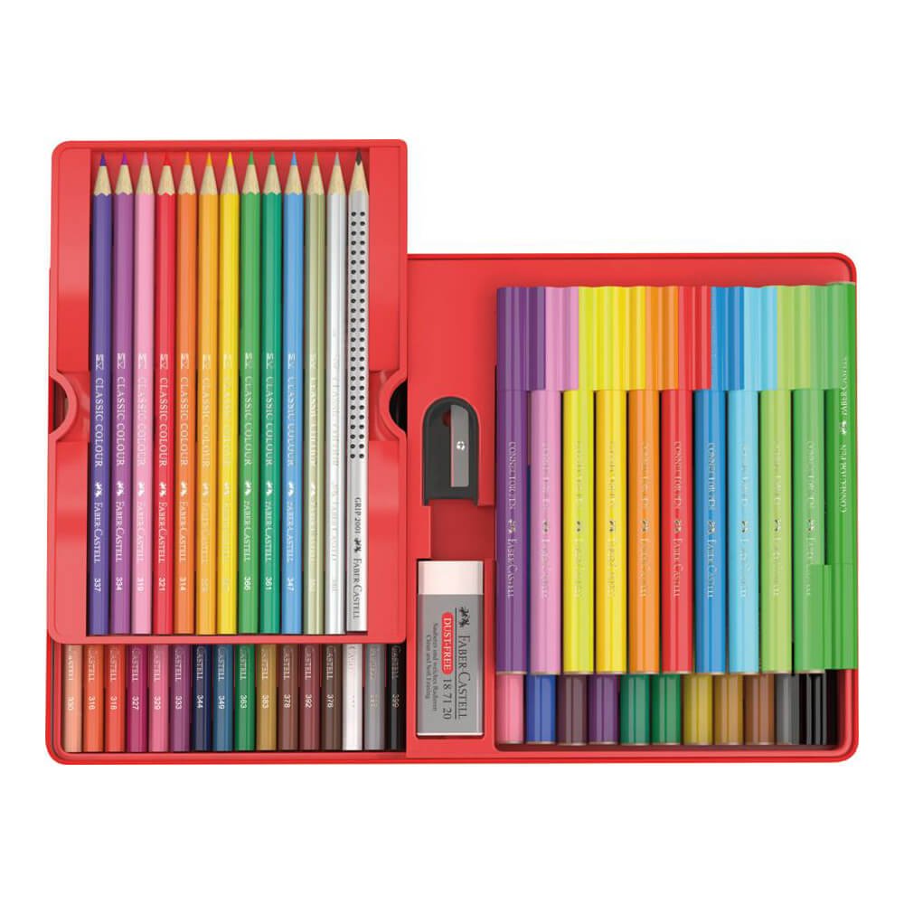 Set cadou carioci Connector si creioane colorate 53 buc, Faber-Castell