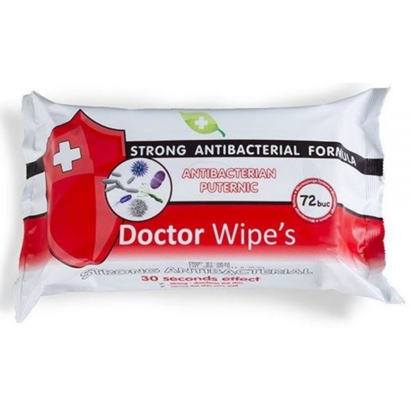 Servetele umede antibacteriene, 72buc/pachet, Dr.Wipes