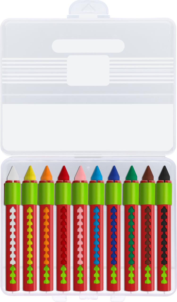 Creioane cerate solubile cu protectie 10 culori Faber-Castell