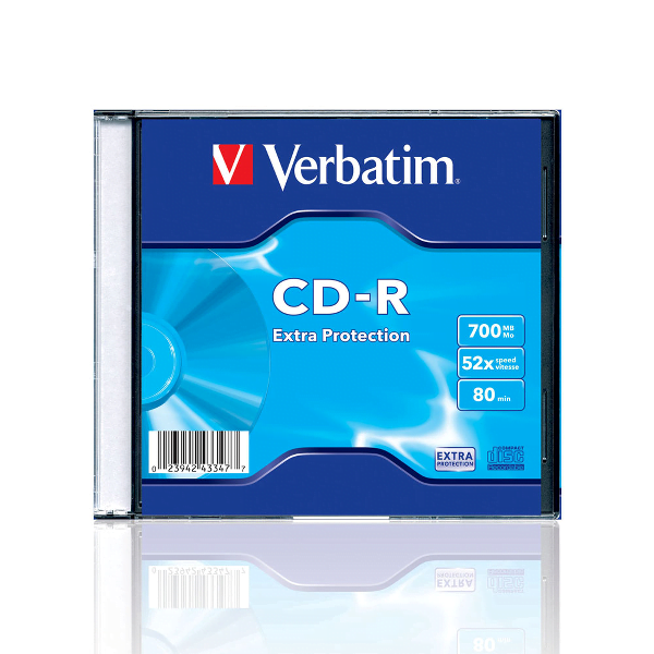 CD-R 700MB VERBATIM 52X, carcasa slim, Extra Protection