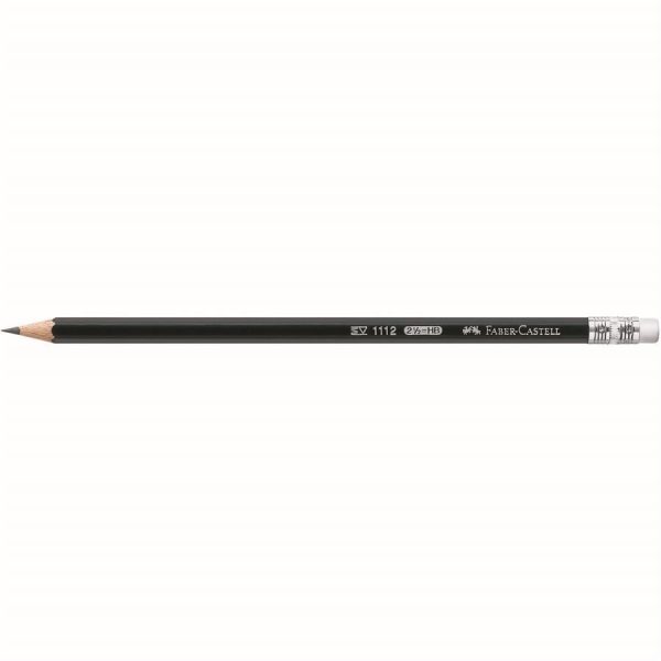Creion grafit, HB, cu radiera, 1112 Faber-Castell