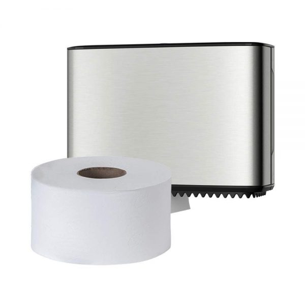 Dispenser din inox pentru hartie igienica mini jumbo, Tork 460006