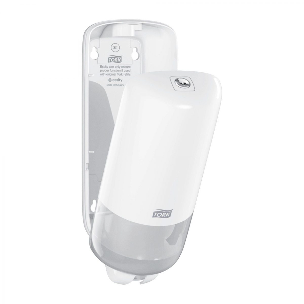 Dispenser din plastic alb pentru sapun lichid, 1L, Tork 560000