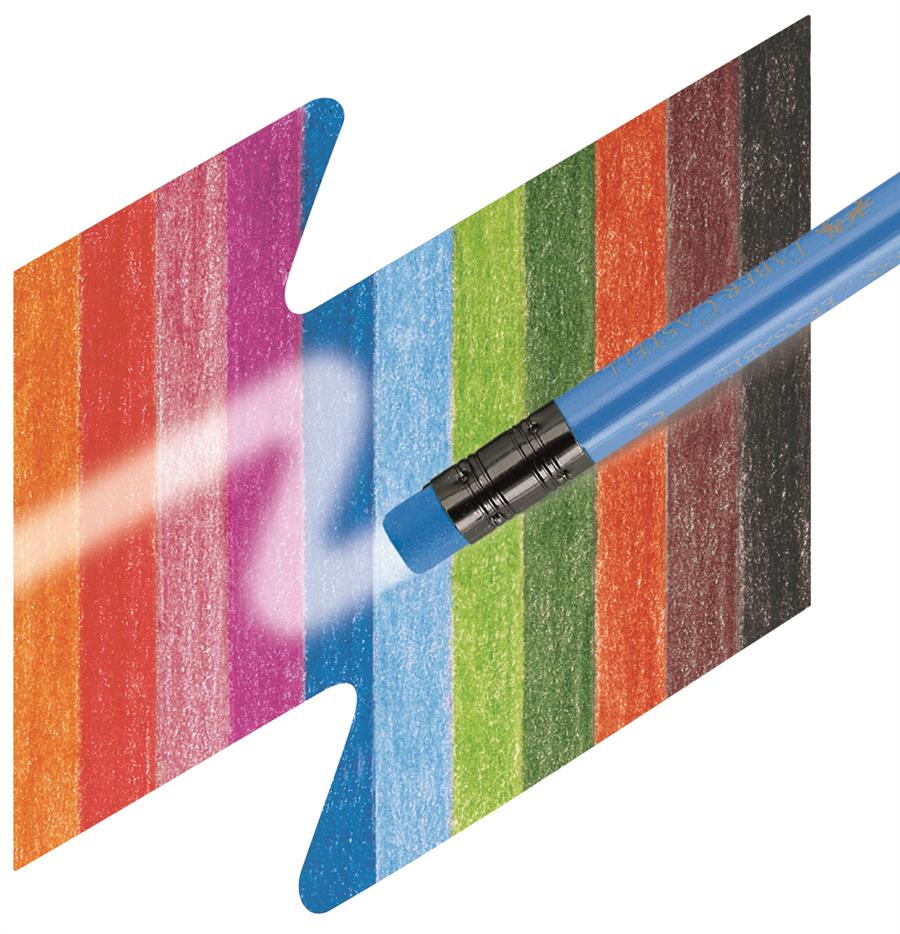 Creioane colorate cu guma, 24 culori/set, Faber-Castell Eco