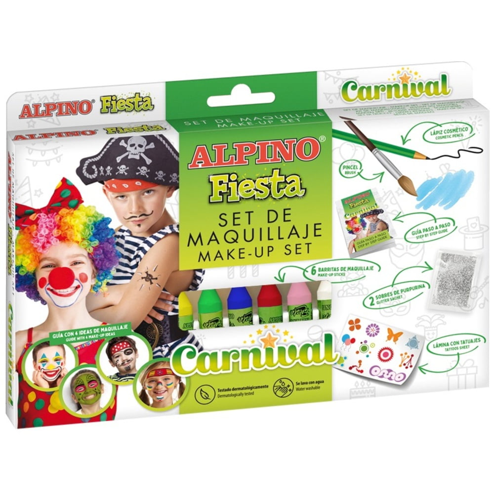Set machiaj ALPINO Carnival - 6 culori x 5 gr + accesorii