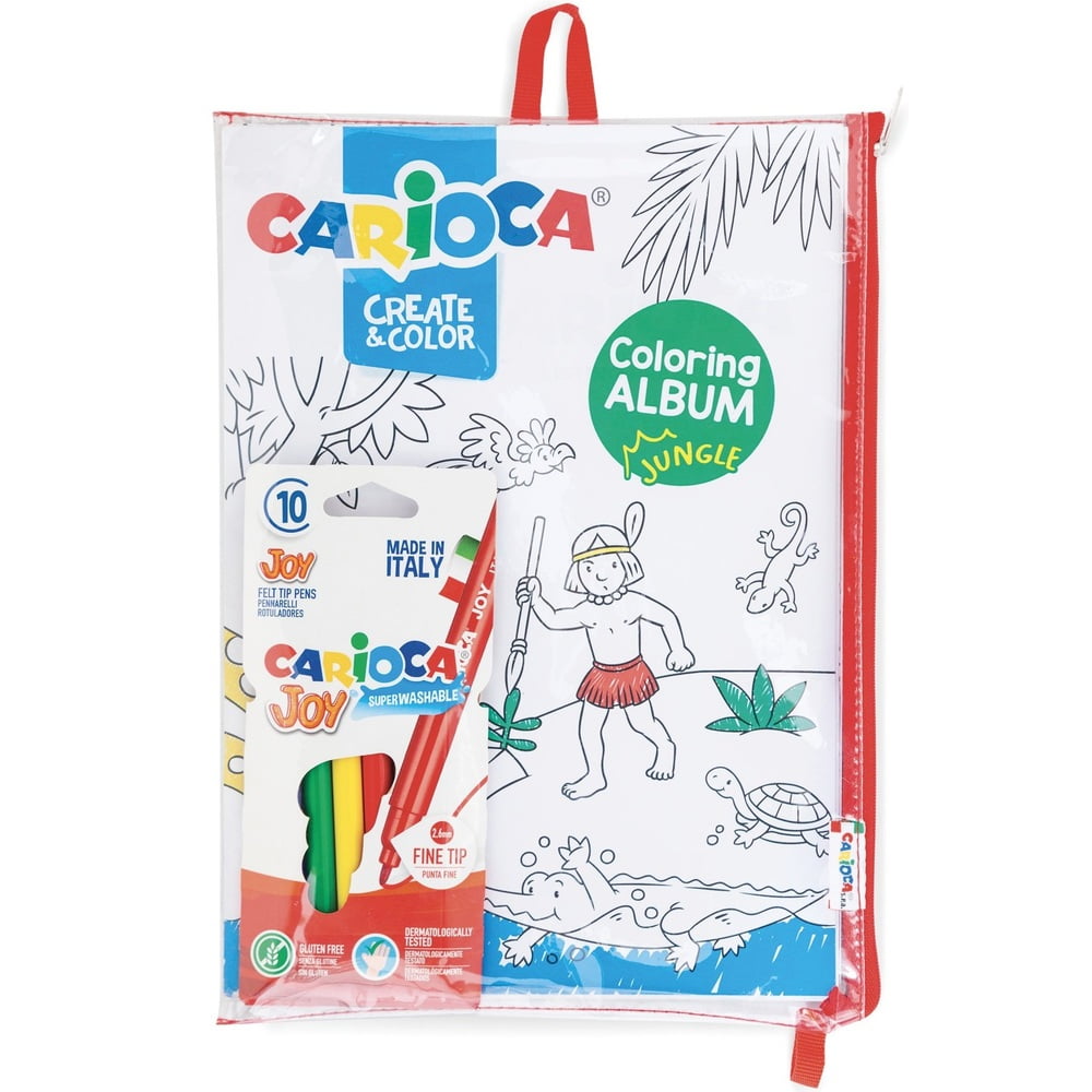 Set articole creative, cu album pentru colorat CARIOCA Create & Color - Sea & Jungle