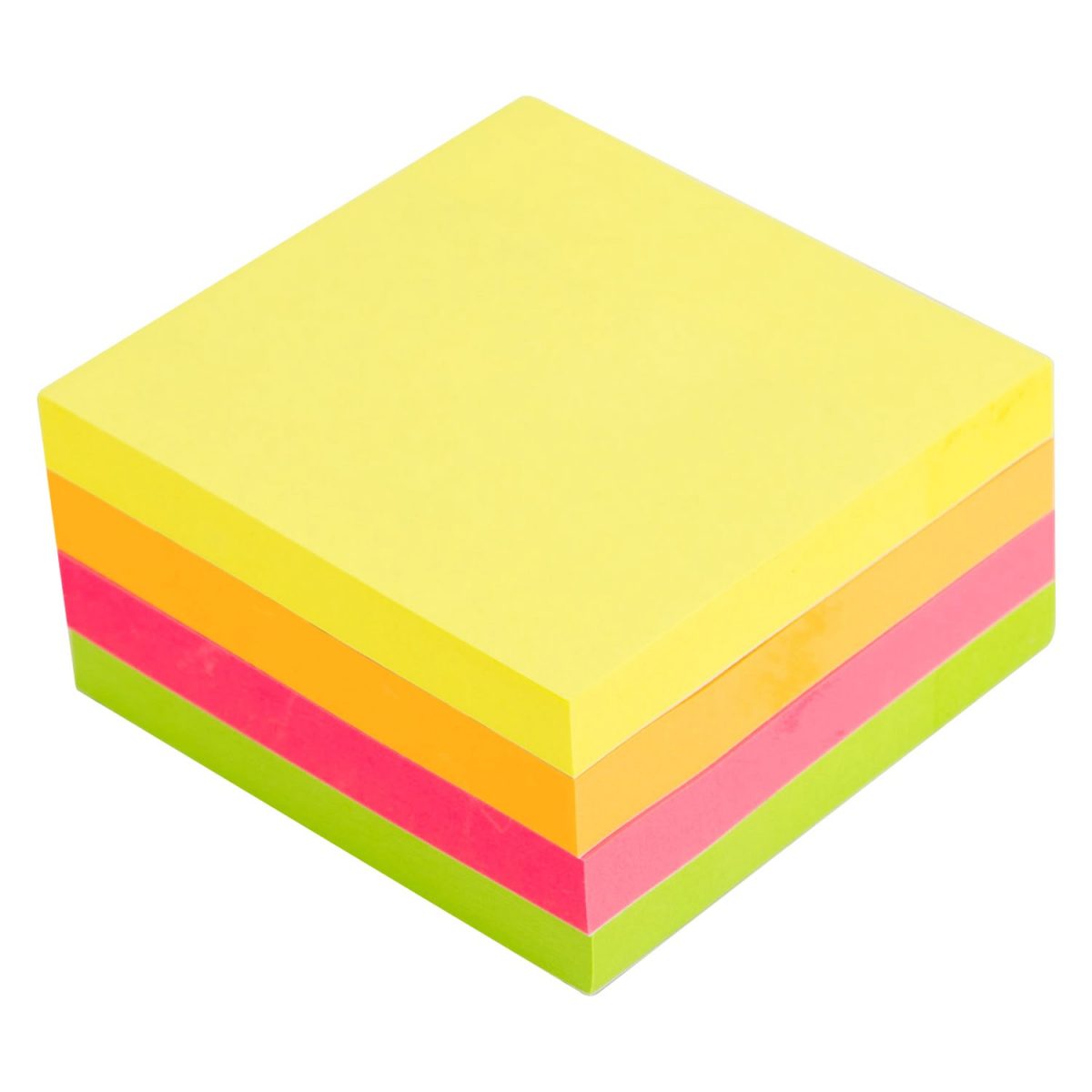 Cub notes adeziv 76x76mm, 4 culori neon, 400 file, DELI