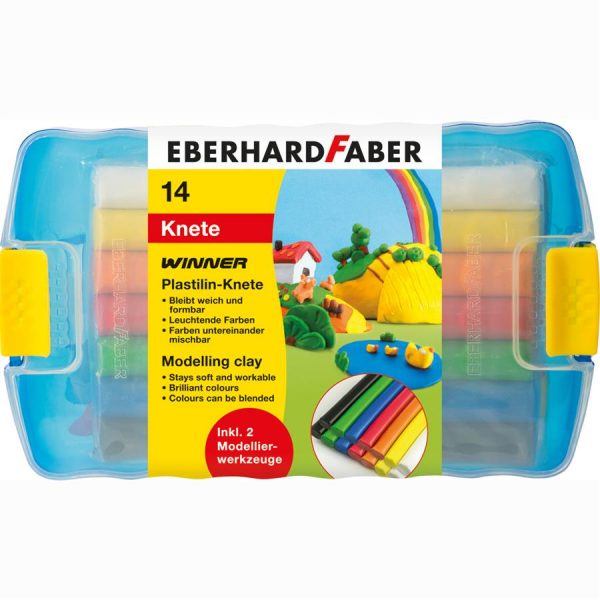 Plastilina 10 culori/cutie plastic Eberhard Faber