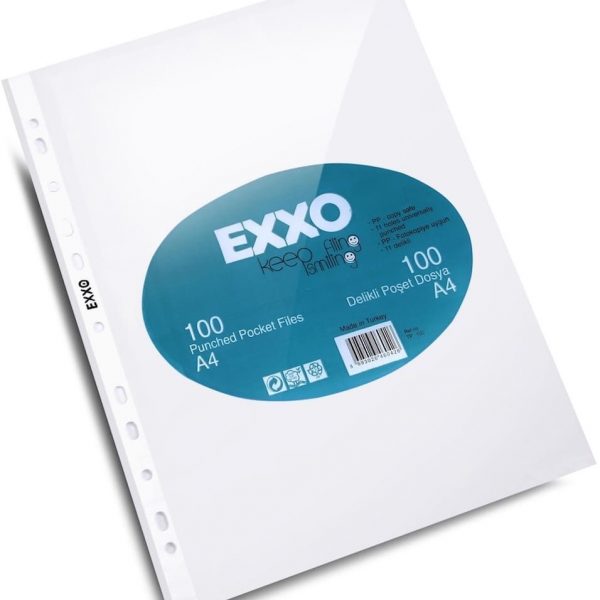 File protectie transparente, 40 microni, 100 buc/set, EXXO