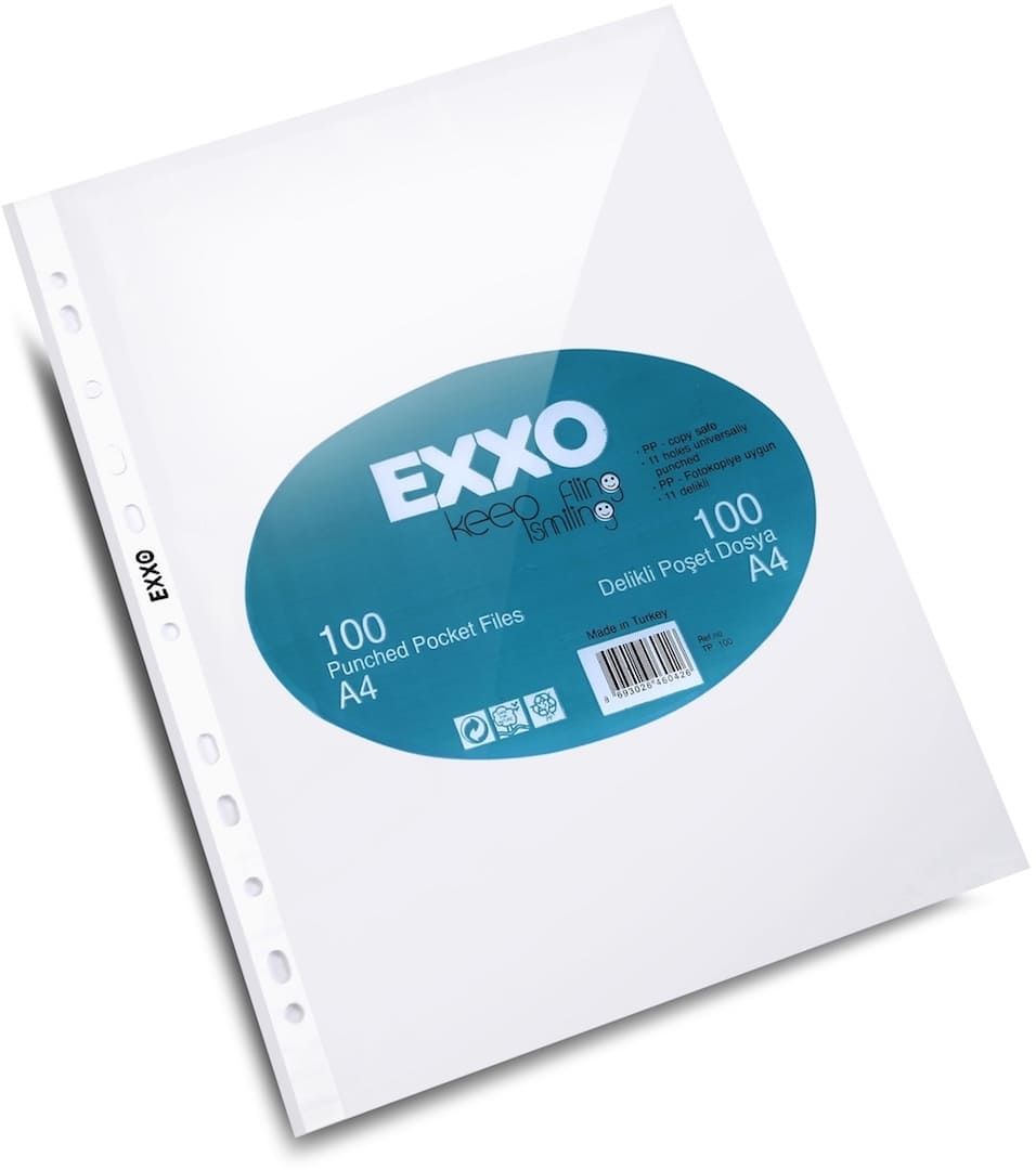 File protectie transparente, 40 microni, 100 buc/set, EXXO