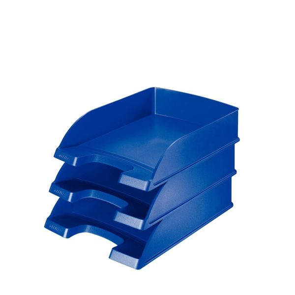 Tavita documente A4, plastic, albastru, Leitz Plus Standard