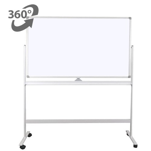 Whiteboard magnetic mobil cu 2 fete, 100 x 150 cm, VISUAL