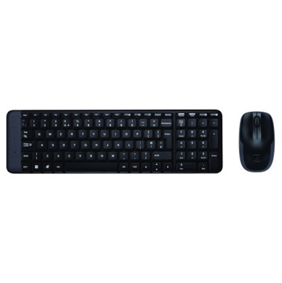 Kit tastatura si mouse Logitech MK220, wireless, negru, US