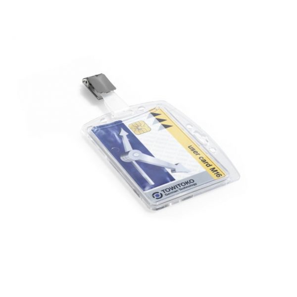 Suport card acces, 54 x 87mm, transparent, 25 buc/cutie, Durable