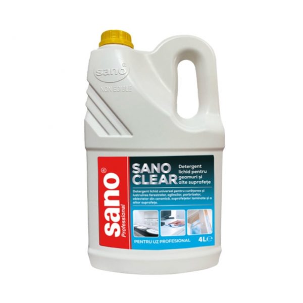 Detergent geamuri si oglinzi Sano Clear, 4 l