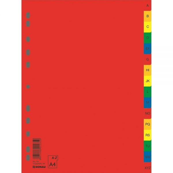Index plastic color alfabetic A-Z, A4+, DONAU