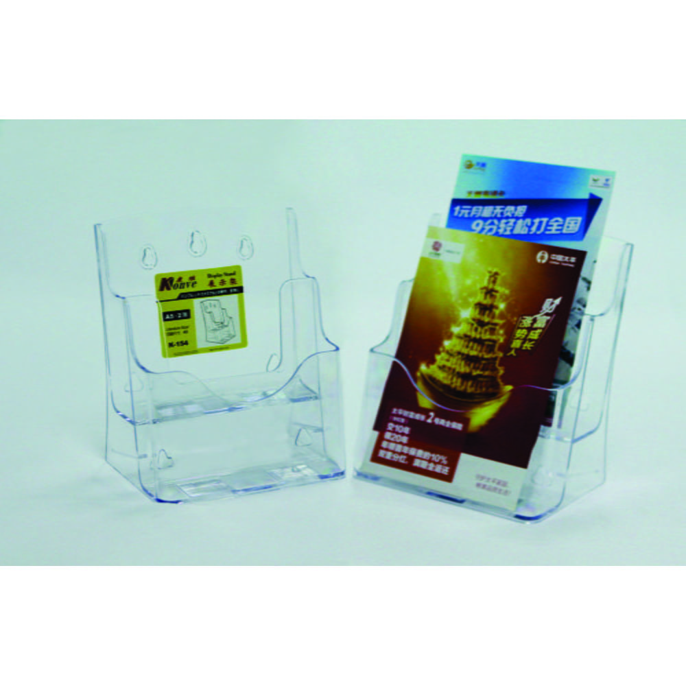 Display plastic pentru pliante, 2 x A5, transparent, KEJEA