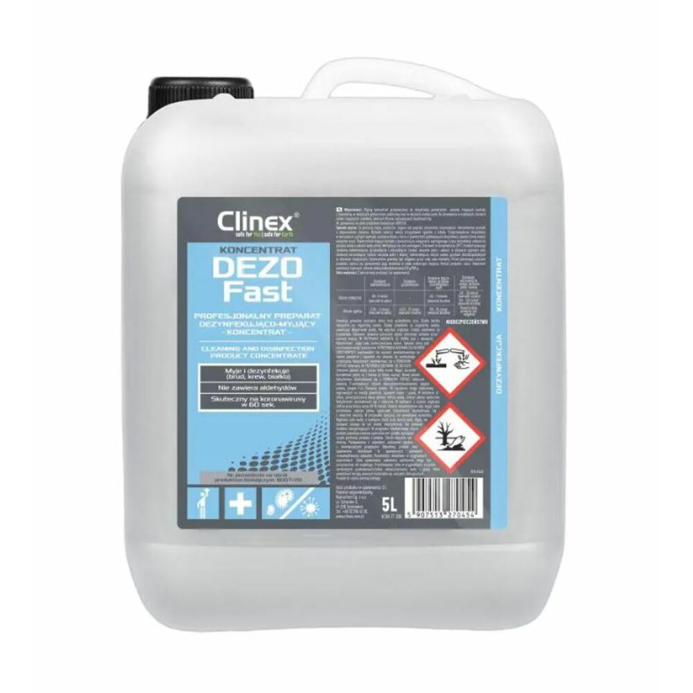 Detergent concentrat pentru curatat si dezinfectat suprafete diverse, CLINEX DEZOFast, 5L