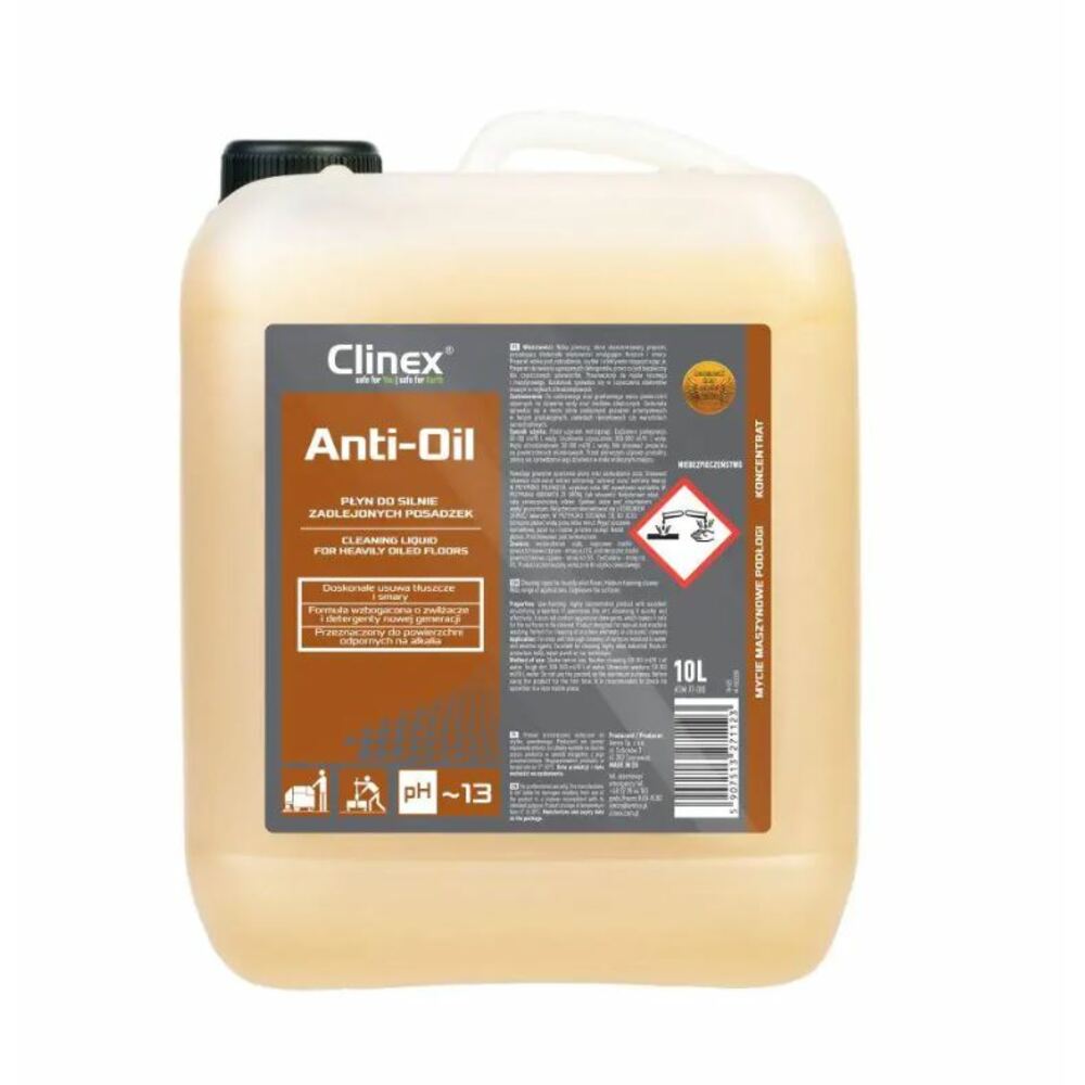 Detergent industrial concentrat, Clinex Anti-Oil, pentru curatare ulei, 10 L
