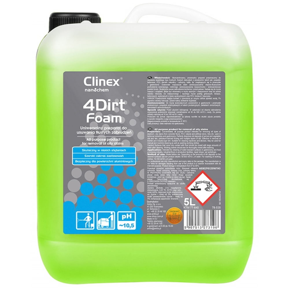 Spuma degresare suprafete murdare de grasime dificila,CLINEX 4Dirt Foam, 5 litri